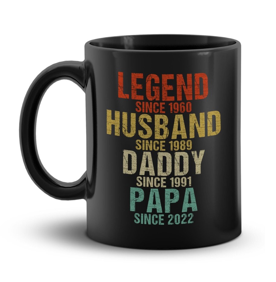 Personalized Legend Husband Daddy Papa Mug Grandfather Custom Dates Dad Life Happy Fathers Day Gift